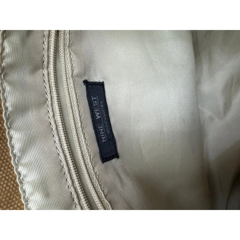 Nine West Accessories Womens Canvas Hobo Shoulder Bag Khaki w/ Wristlet